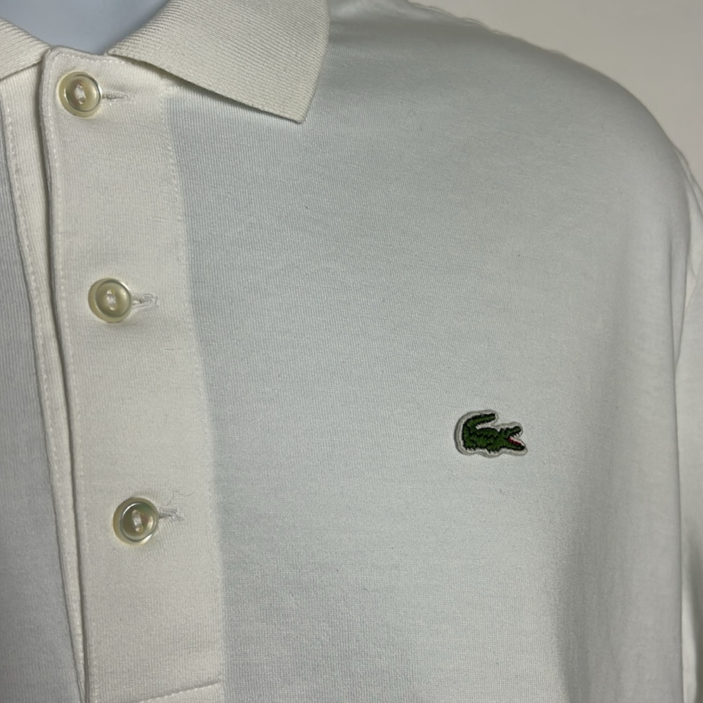 Lacoste Men’s Size XXL Solid White Golf Shirt Short Sleeve Polo Style Logo Front - Picture 3 of 6